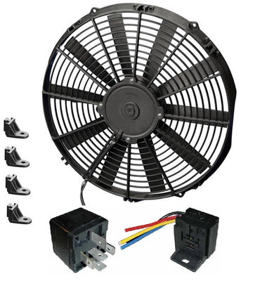 14" Spal Straight Blade Low Profile Electric Auxiliary Condenser Fan With Relay Kit