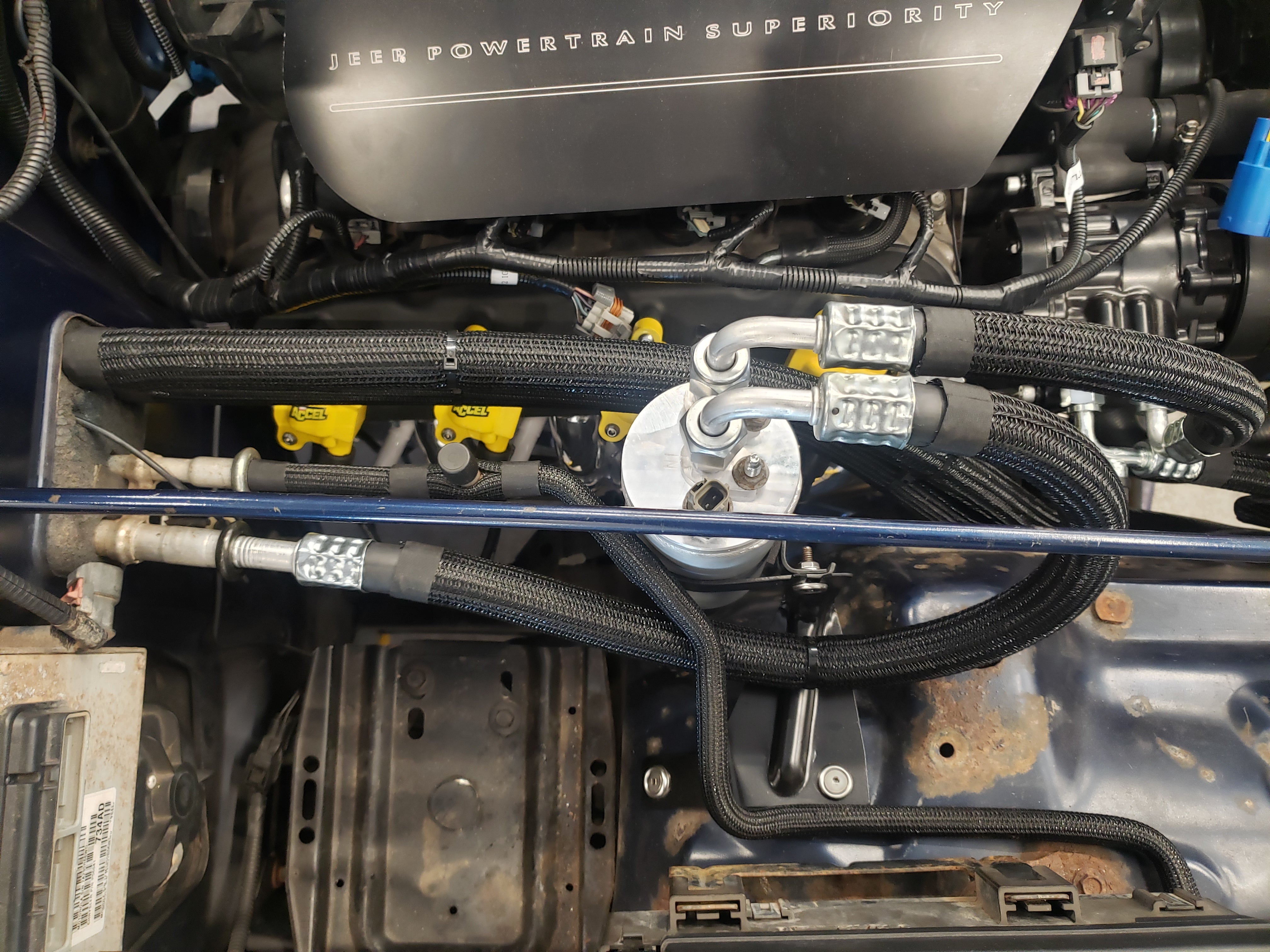 Jeepari Jeep Wrangler TJ 2000-2006 with LS SD7B10 Compressor Motor Swap Hose K ...