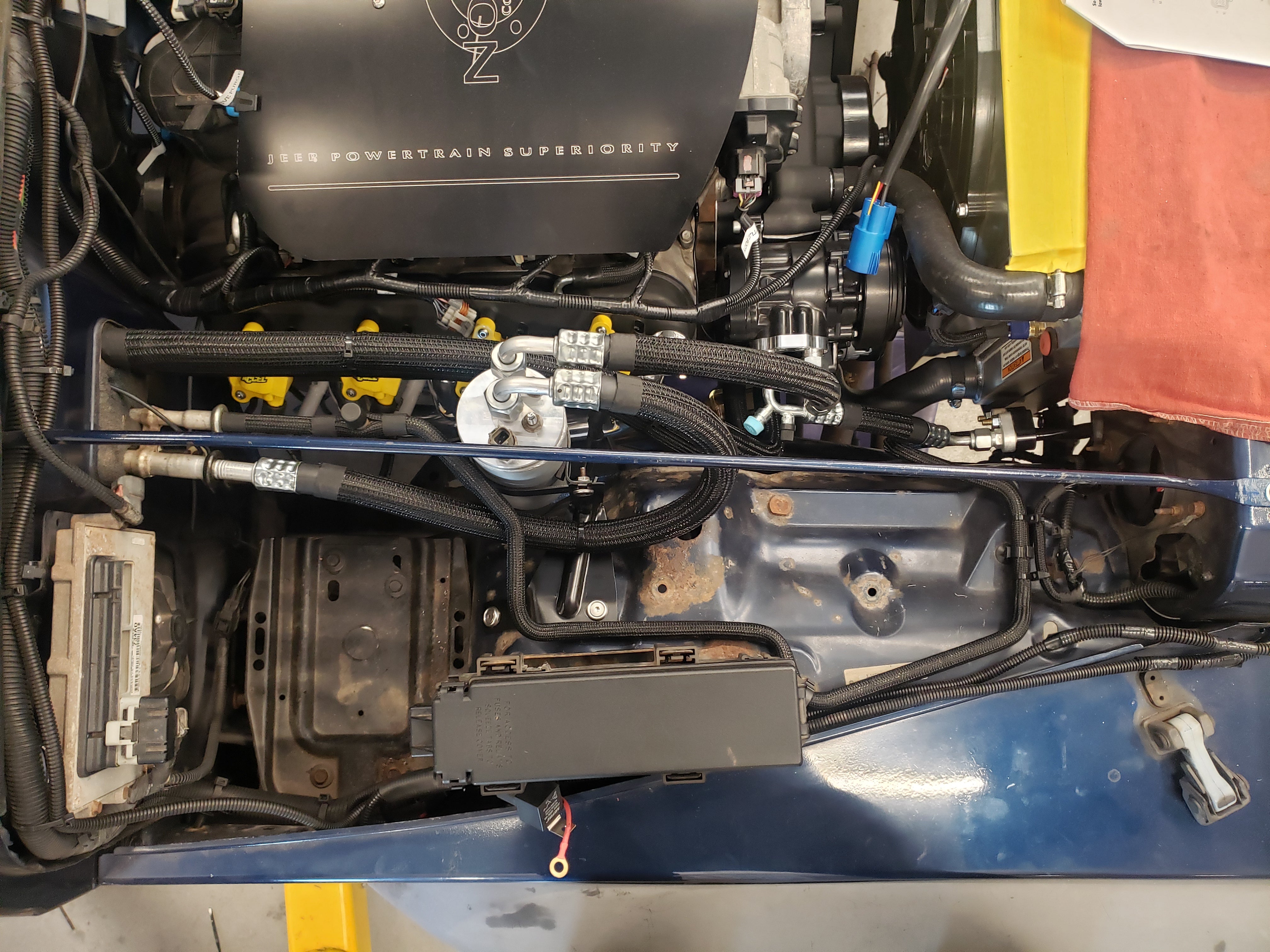 Jeep Wrangler TJ 2000-2006 with LS SD7B10 Compressor Motor Swap Hose K ...