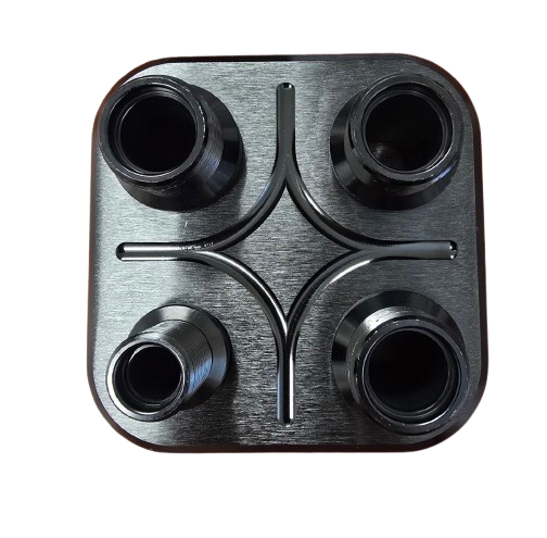 A/C & Heat Square Bulkhead - Black Finish - Jeep Air