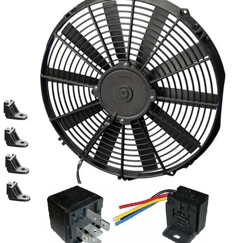 14" Spal Straight Blade Low Profile Electric Auxiliary Condenser Fan With Relay Kit