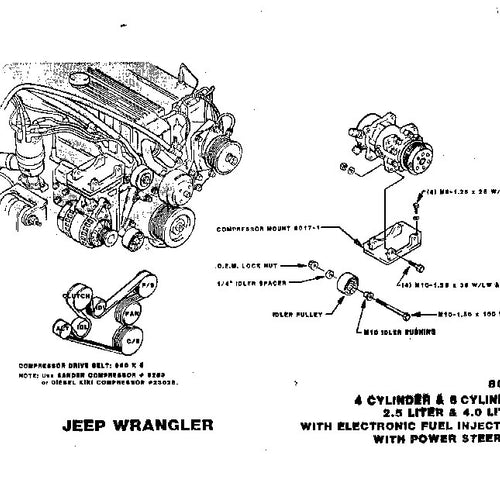 Jeep YJ 1991-1995 2.5 and 4.0 Liter Engine Bracket