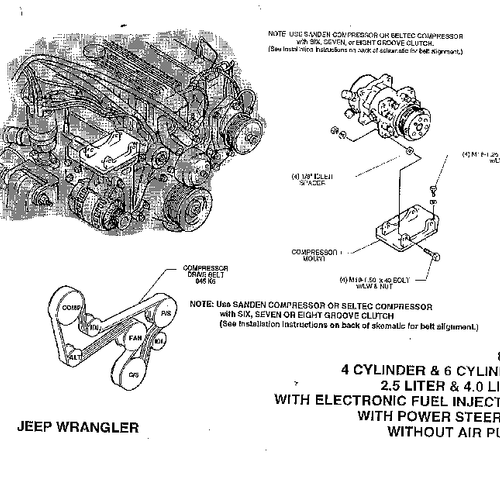 Jeep YJ 1995 1-2 2.5 and 4.0 Liter Engine Bracket