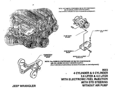 Jeep YJ 1995 1-2 2.5 and 4.0 Liter Engine Bracket