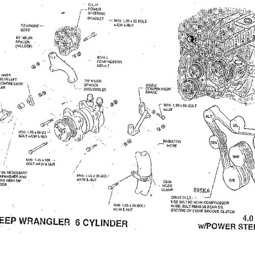 Jeep Wrangler TJ 2000-2006 4.0 Liter Engine Bracket